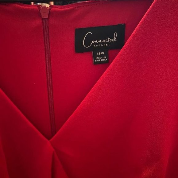 Simple Red Ruffle Dress - Picture 2 of 2